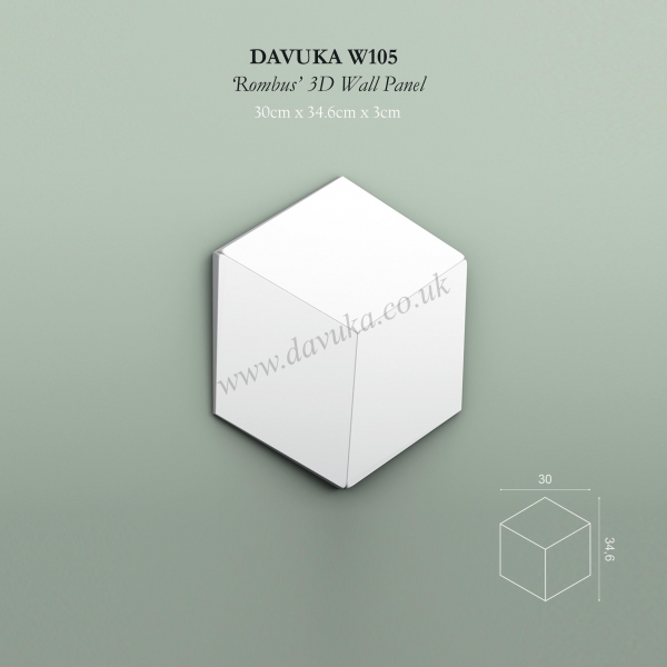 W105 'Rhombus' - 3D Wall tile